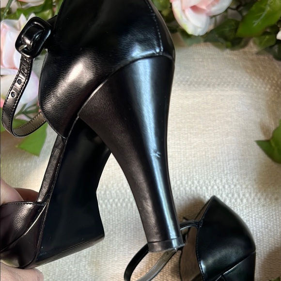 👠Apostrophe Vintage Black Peep Toe Heels - Picture 9 of 16